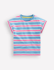 Short Sleeve Sweat Top-Blue Stripe / Boden On sale