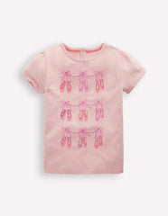 Puff Sleeve Superstitch Top-French Pink Ballet Shoes / Boden