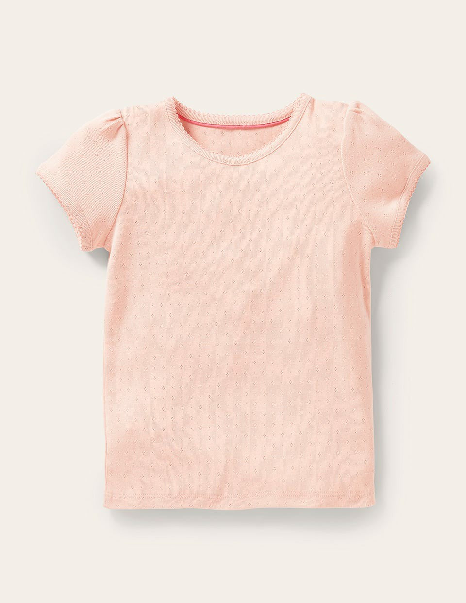 Short Sleeve Pointelle Top-Provence Dusty Pink / Boden Outlet