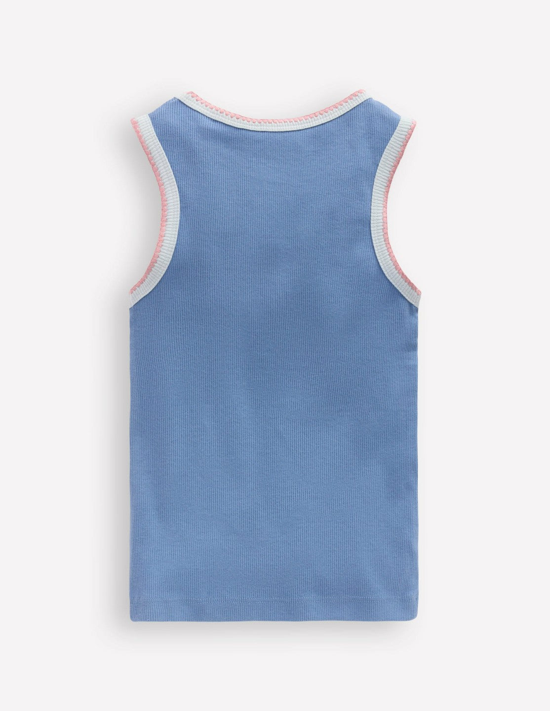 Crochet Trim Ribbed Vest-Light Blue / Boden Discount