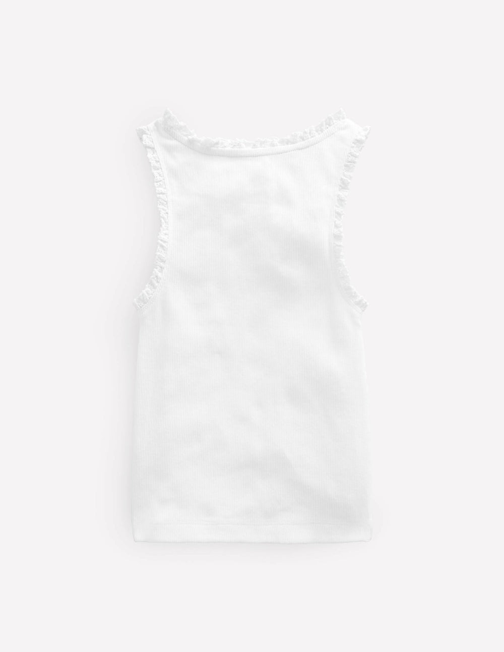 Ribbed Lace Trim Tank-White / Boden On sale