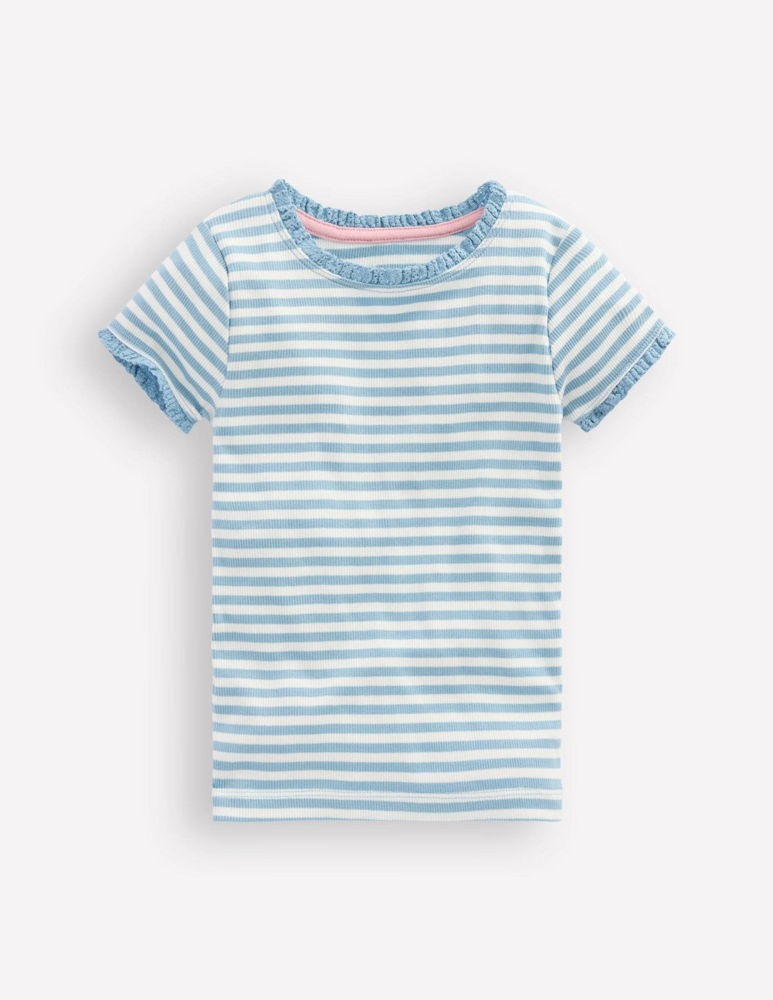 Short Sleeve Ribbed T-shirt-Glacier Blue Stripe / Boden us