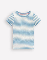 Short Sleeve Ribbed T-shirt-Glacier Blue Stripe / Boden us