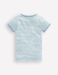 Short Sleeve Ribbed T-shirt-Glacier Blue Stripe / Boden us