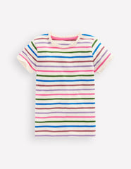 Short Sleeve Ribbed T-shirt-Multi Stripe / Boden Online