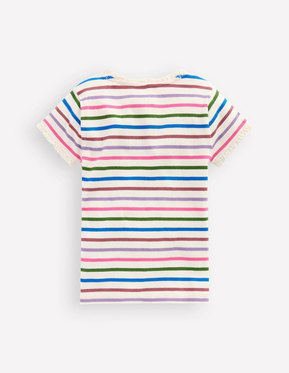 Short Sleeve Ribbed T-shirt-Multi Stripe / Boden Online