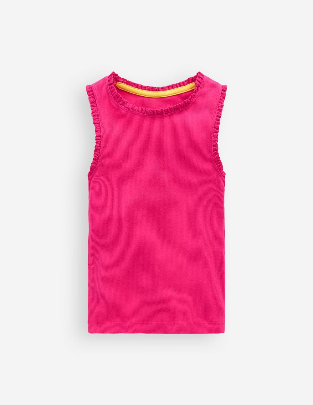 Ribbed Lace Trim Tank-Pink Peony / Boden Outlet
