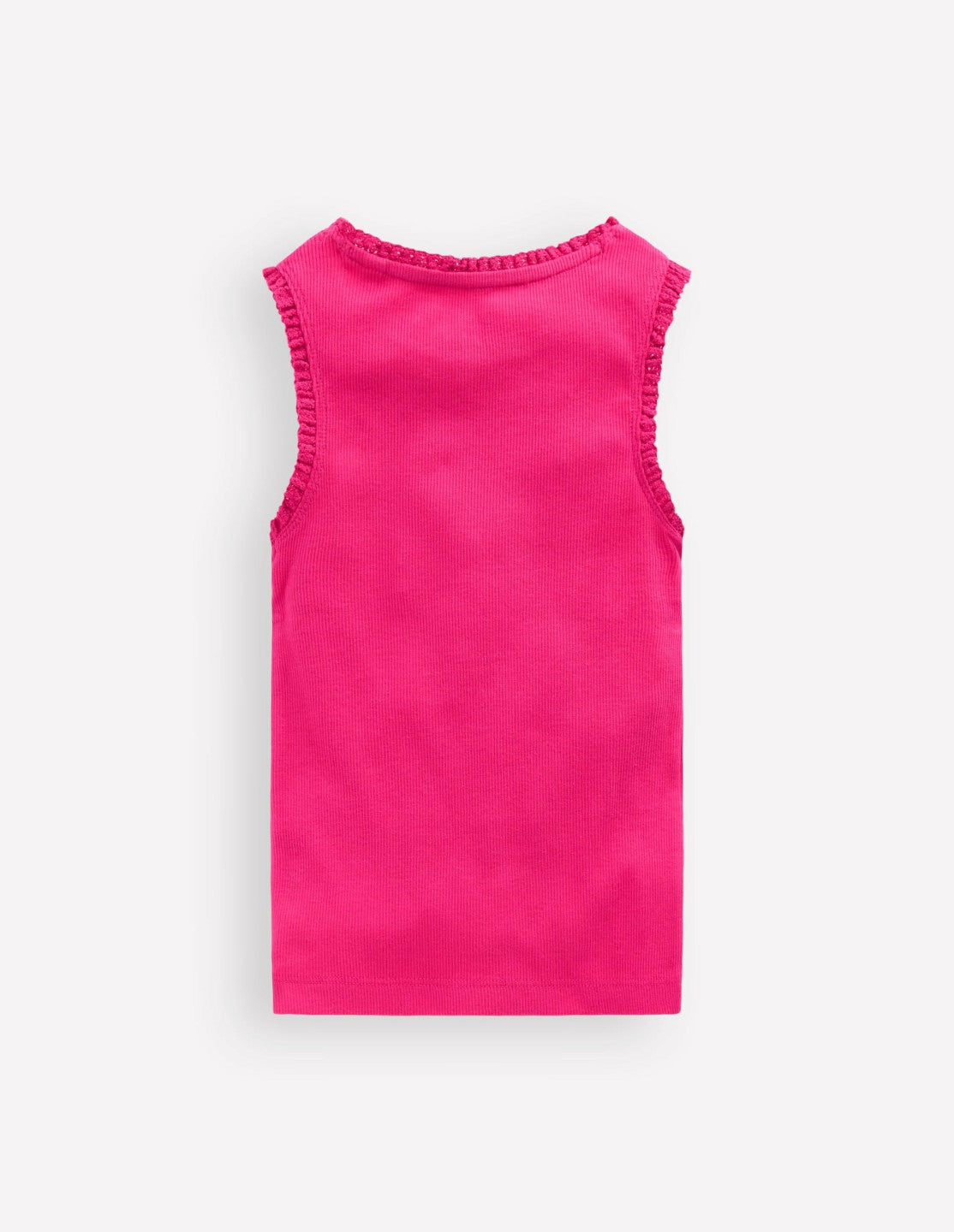 Ribbed Lace Trim Tank-Pink Peony / Boden Outlet