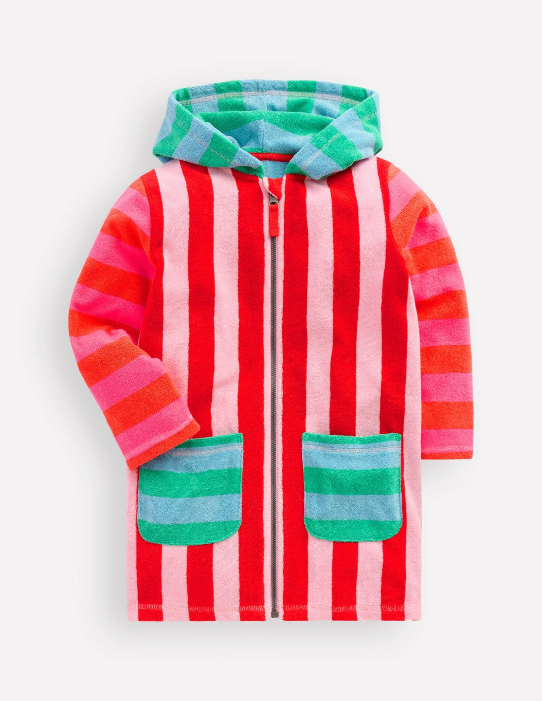 Romie Towelling Zip Throw-On-Multi Stripe / Boden Sale