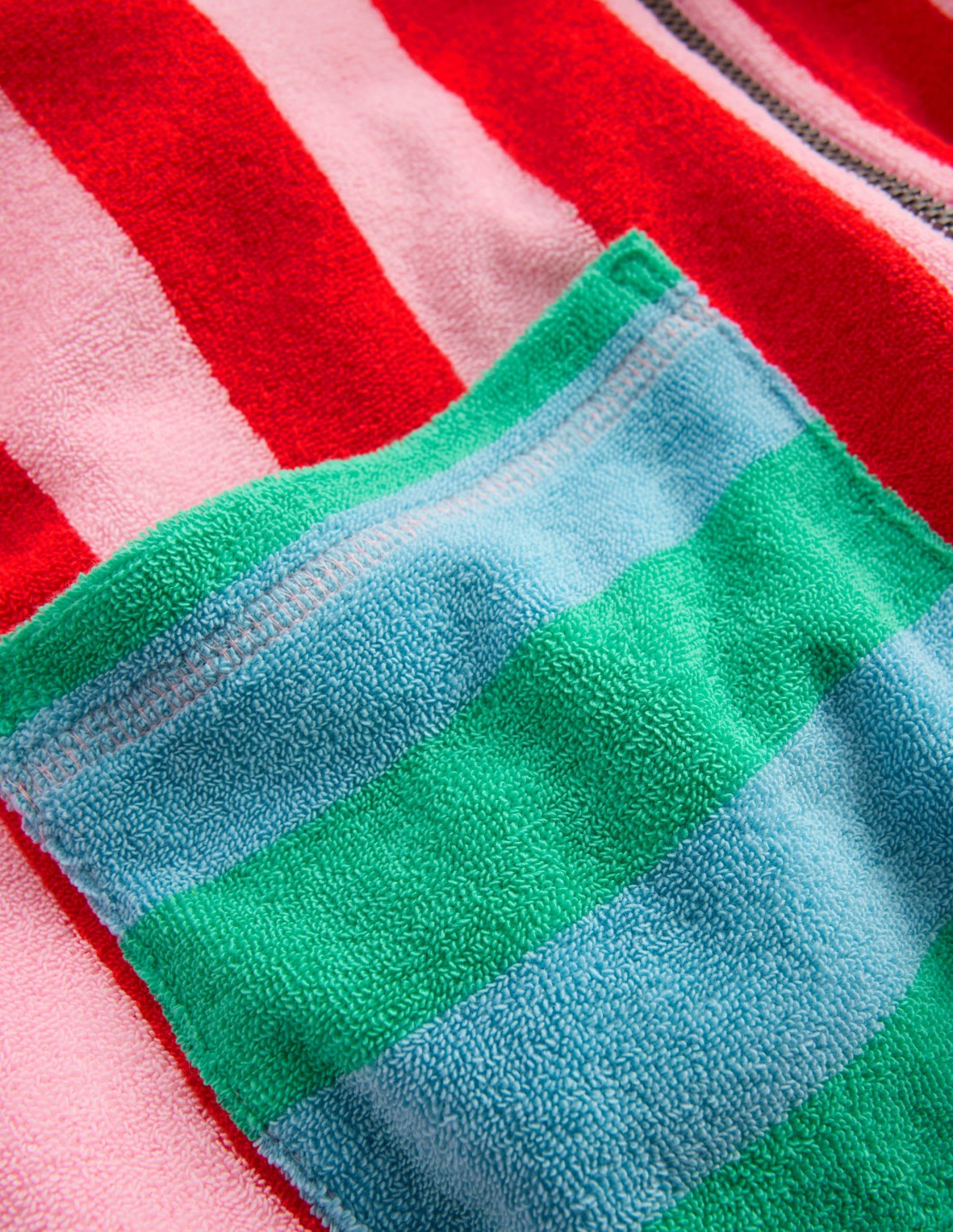 Romie Towelling Zip Throw-On-Multi Stripe / Boden Sale