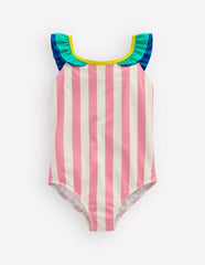 Hallie Frill Strap Swimsuit-Formica Pink Parrot / Boden Outlet