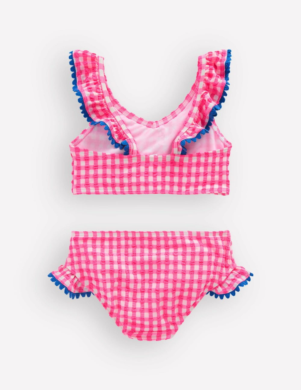 Frill V-neck Bikini Set-Neon Pink Gingham / Boden On sale