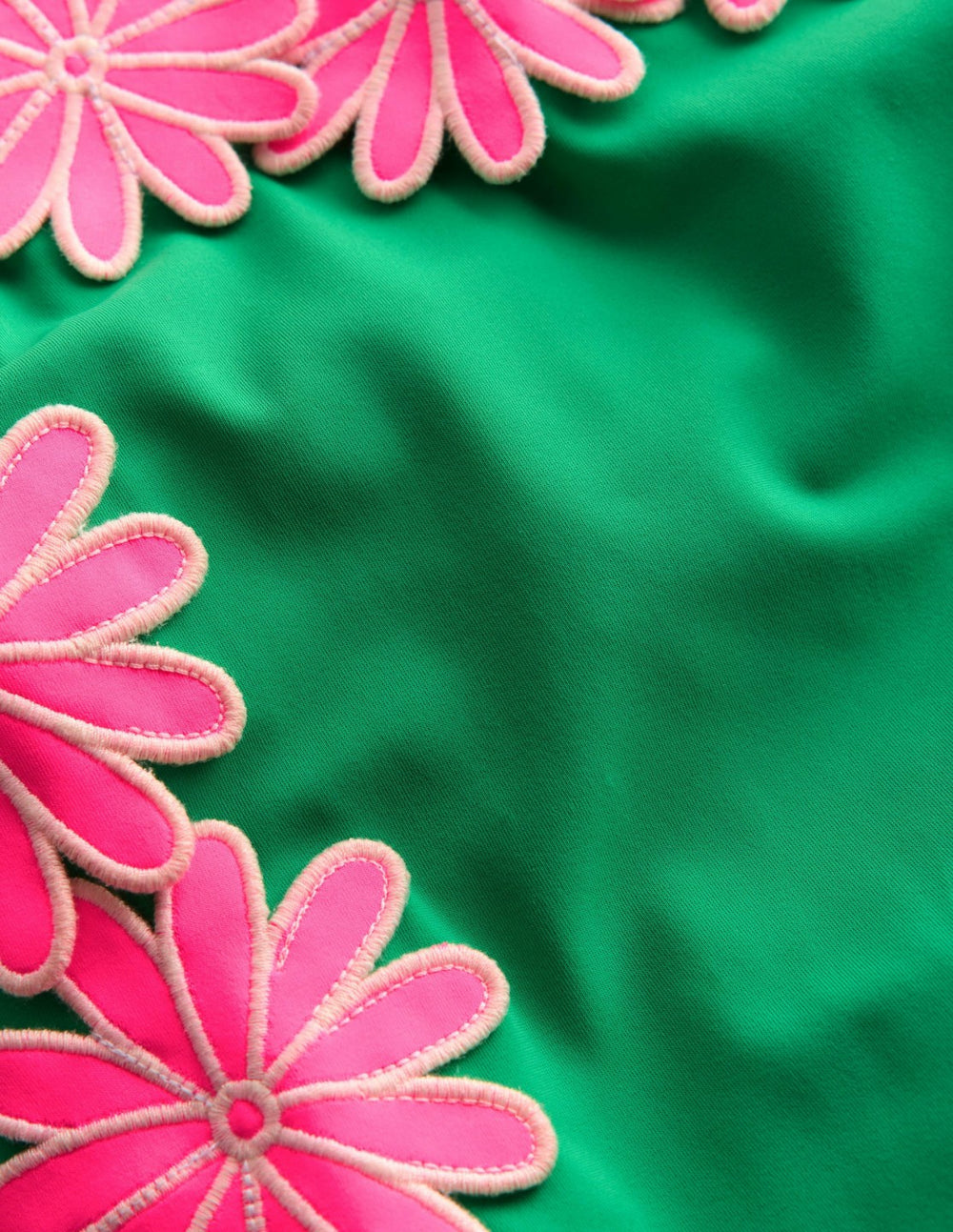 Appliqué Swimsuit-Pea Green/Sorbet Pink Daisy / Boden us