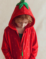 Fun Romie Towelling Zip-Up-Strawberry Tart Red / Boden