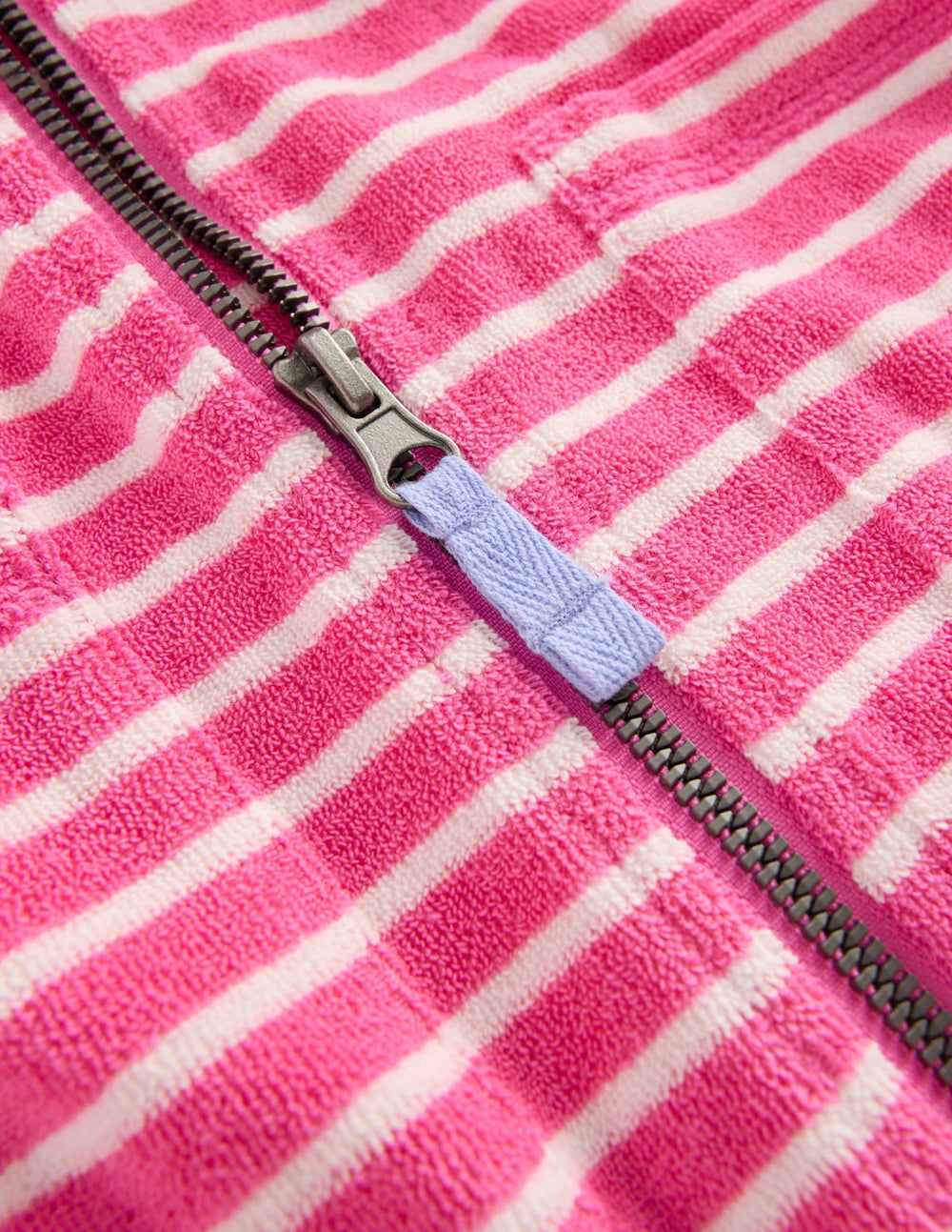 Romie Towelling Zip Throw-On-Sorbet Pink Stripe / Boden Sale