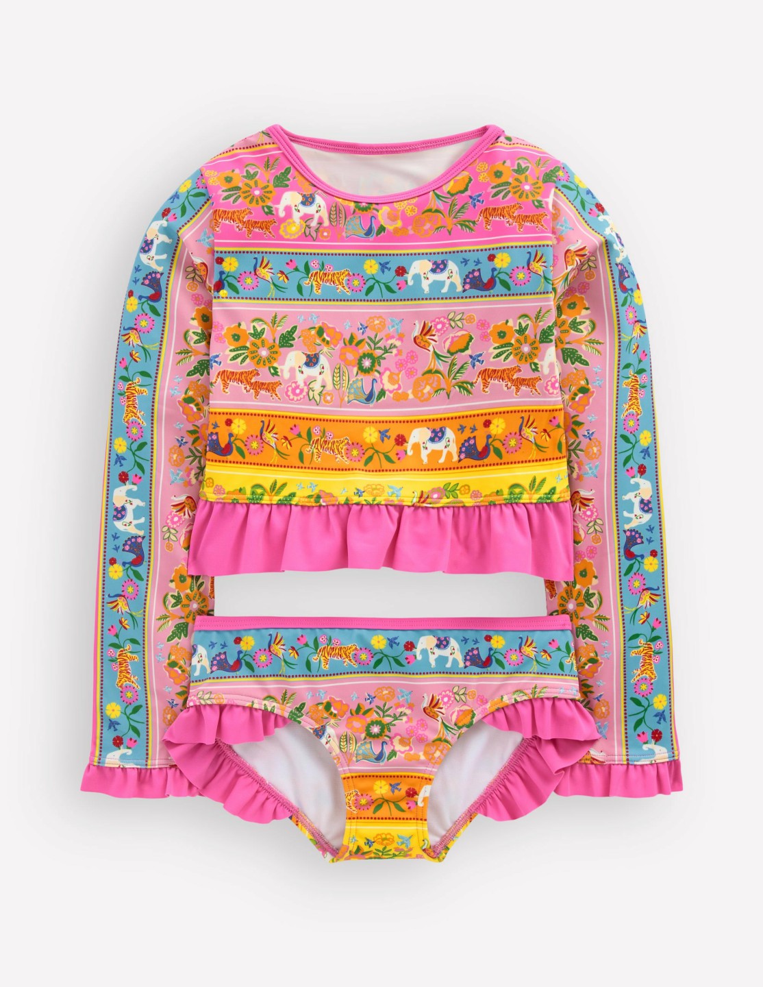 Hem Frill Rash Vest Set-Multi Tropical Animals / Boden Online
