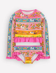 Hem Frill Rash Vest Set-Multi Tropical Animals / Boden Online