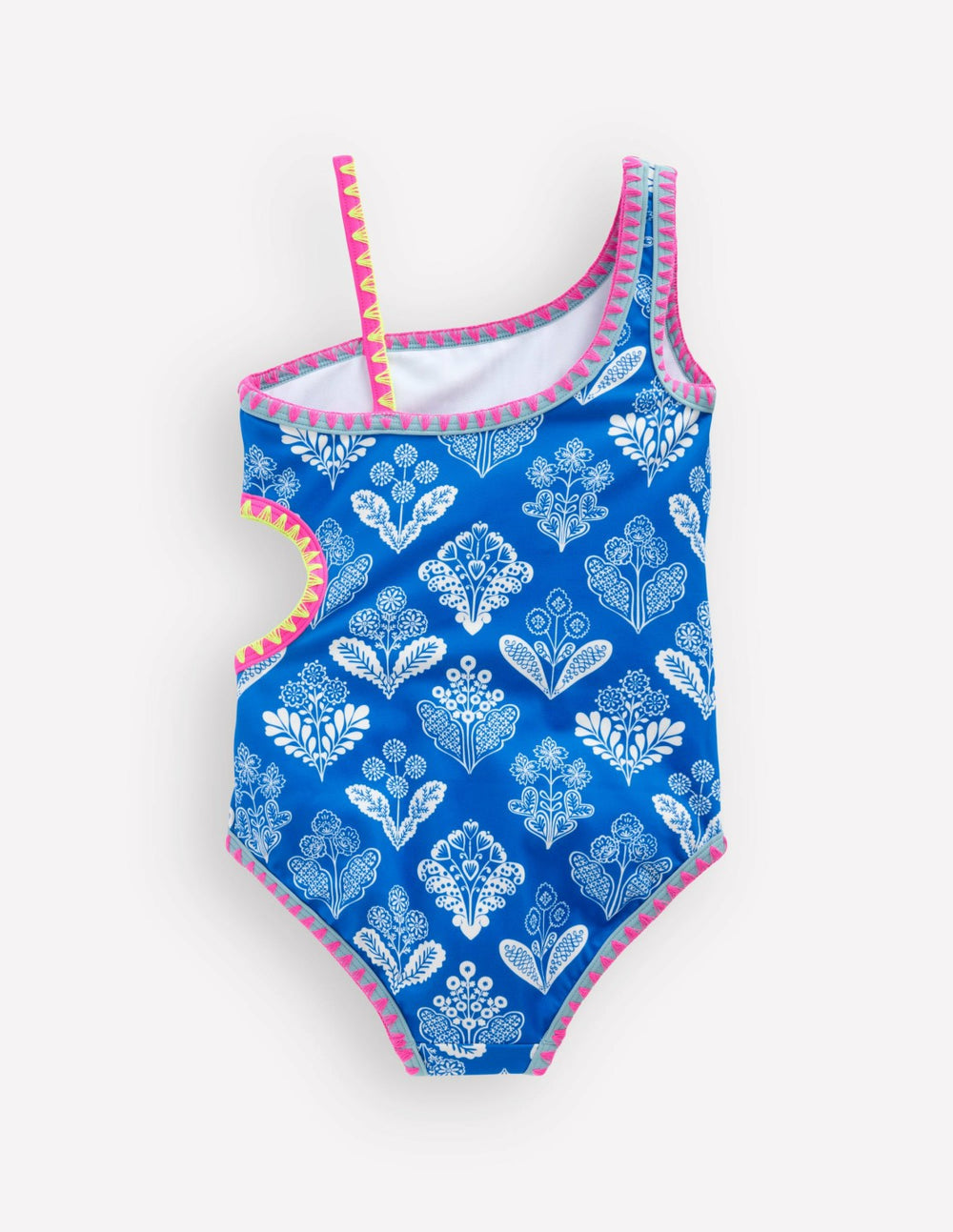 Cut Out Swimsuit-Kingfisher Blue Woodblock / Boden us