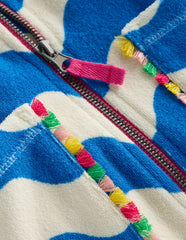 Romie Towelling Zip Throw-On-Blue and Ivory Wave / Boden