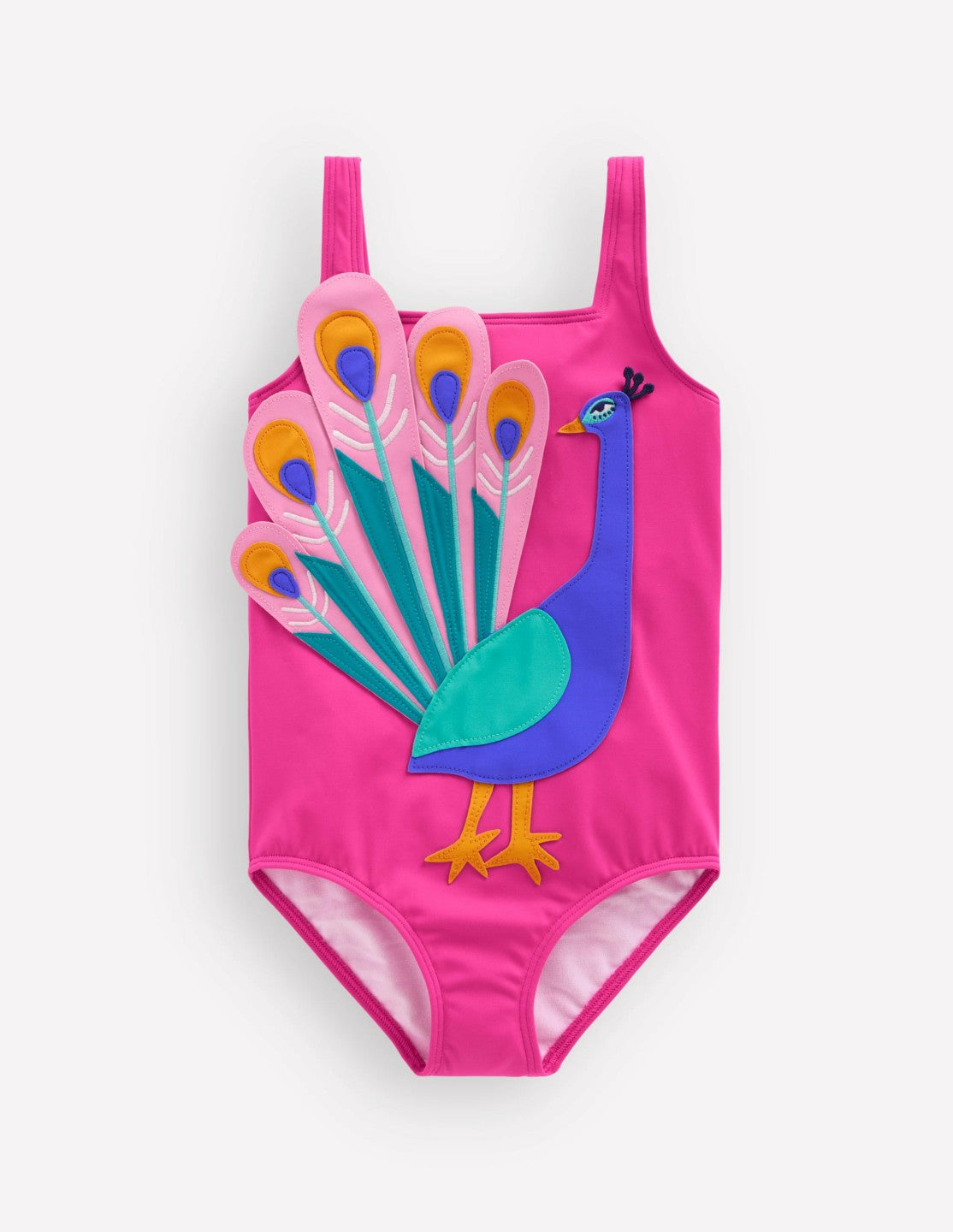 Appliqué Swimsuit-Pink Peacock / Boden Sale