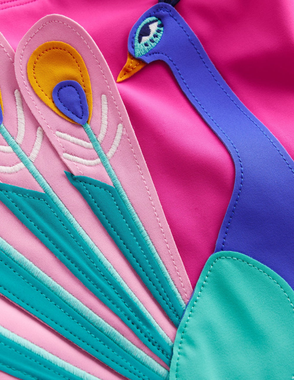 Appliqué Swimsuit-Pink Peacock / Boden Sale