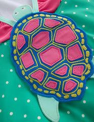 Hallie Frill Strap Swimsuit-Aqua Sea Blue Turtle / Boden Outlet