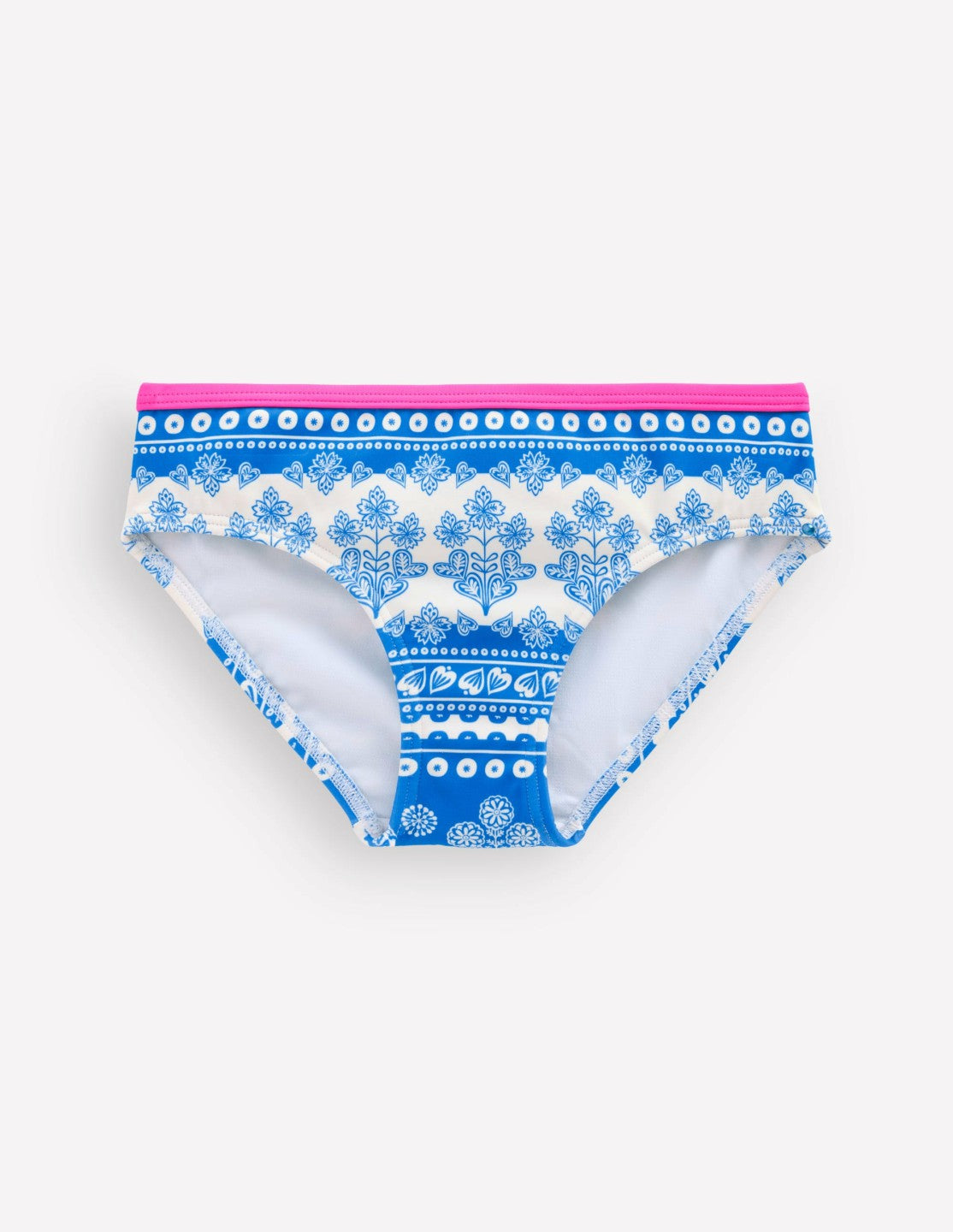 Patterned Bikini Bottoms-Azure Blue Woodblock / Boden On sale