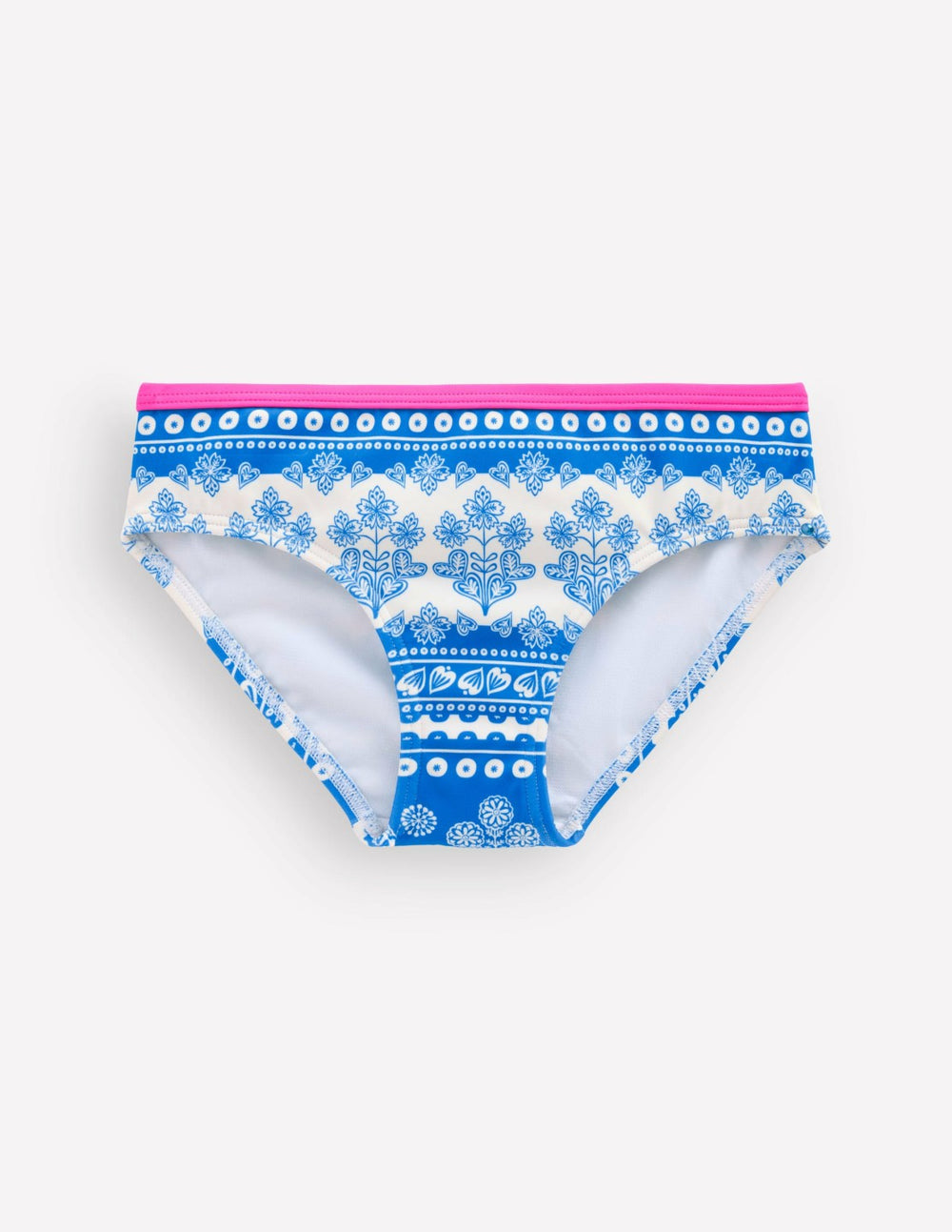 Patterned Bikini Bottoms-Azure Blue Woodblock / Boden On sale