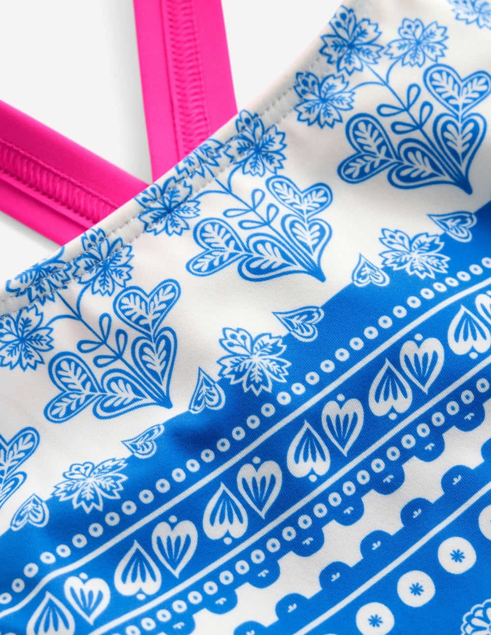 Cross-Back Tankini Top-Azure Blue Woodblock / Boden us