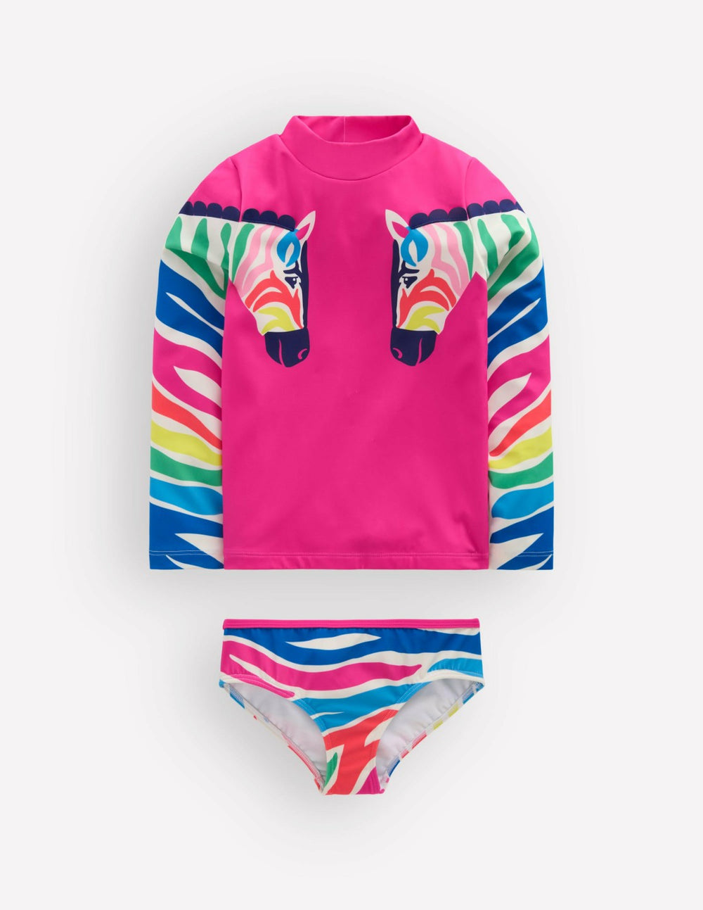 Appliqué Rash Vest Set-Raspberry Pink Zebra / Boden