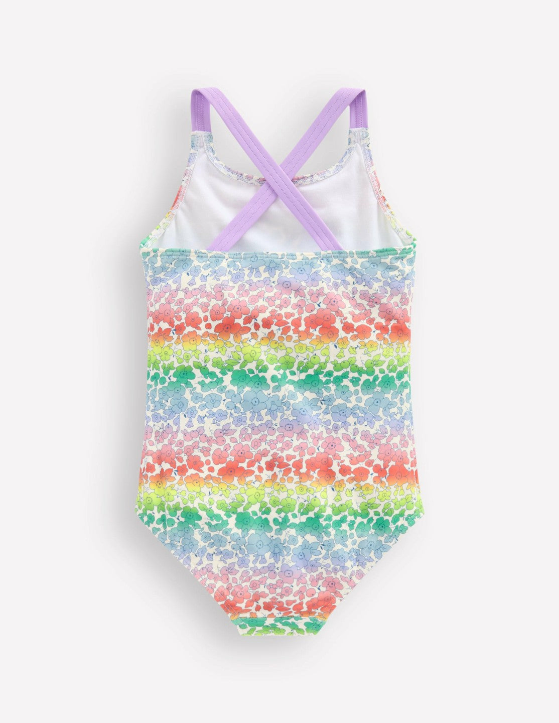 Cross-Back Printed Swimsuit-Rainbow Ombre Flowerbed / Boden Sale
