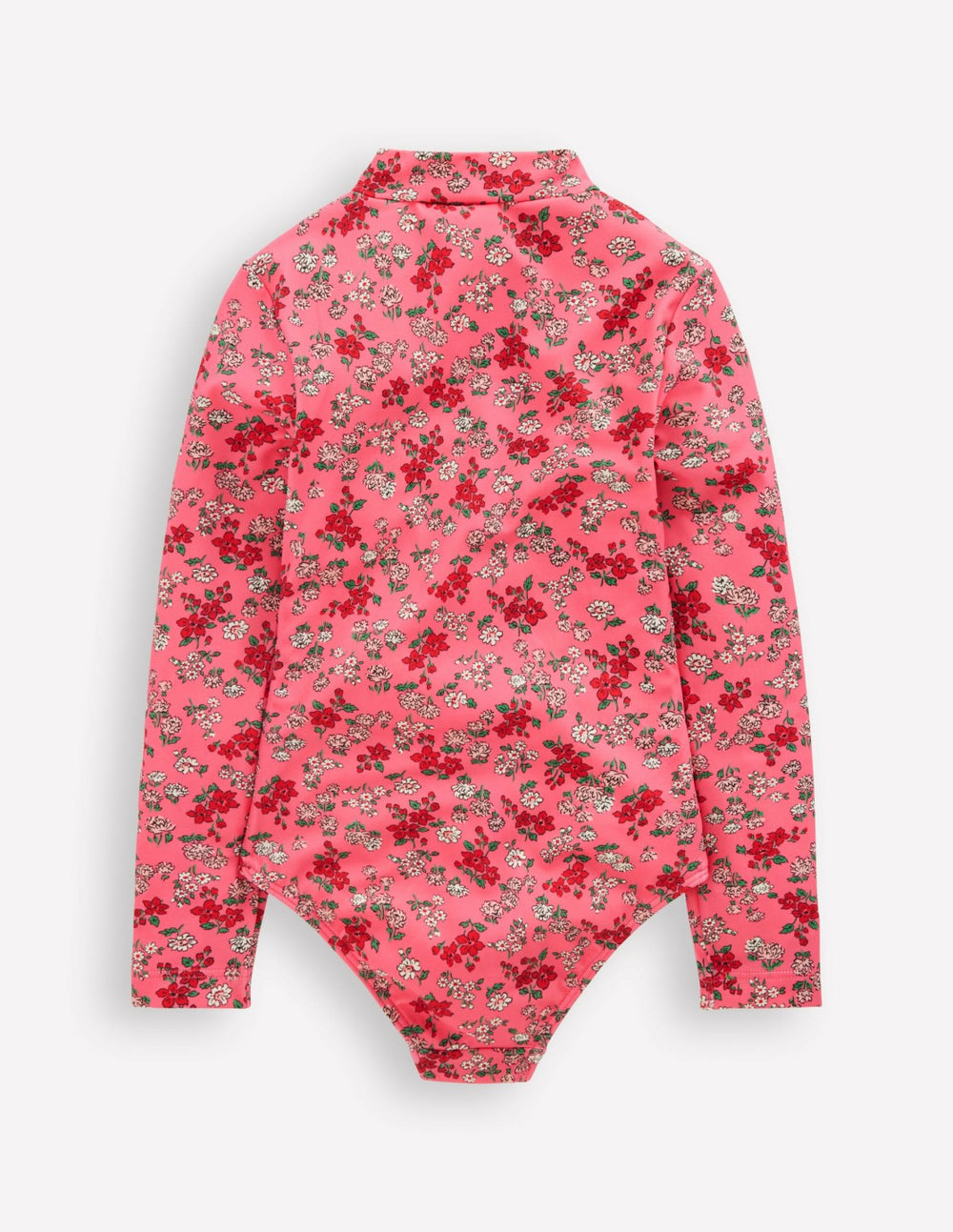 Long-sleeved Swimsuit-Salmon Pink Meadow Floral / Boden Outlet