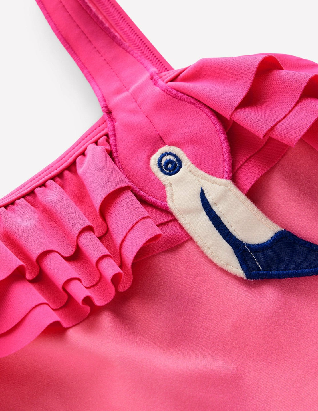One Shoulder Appliqué Swimsuit-Sorbet Pink Flamingo / Boden Discount