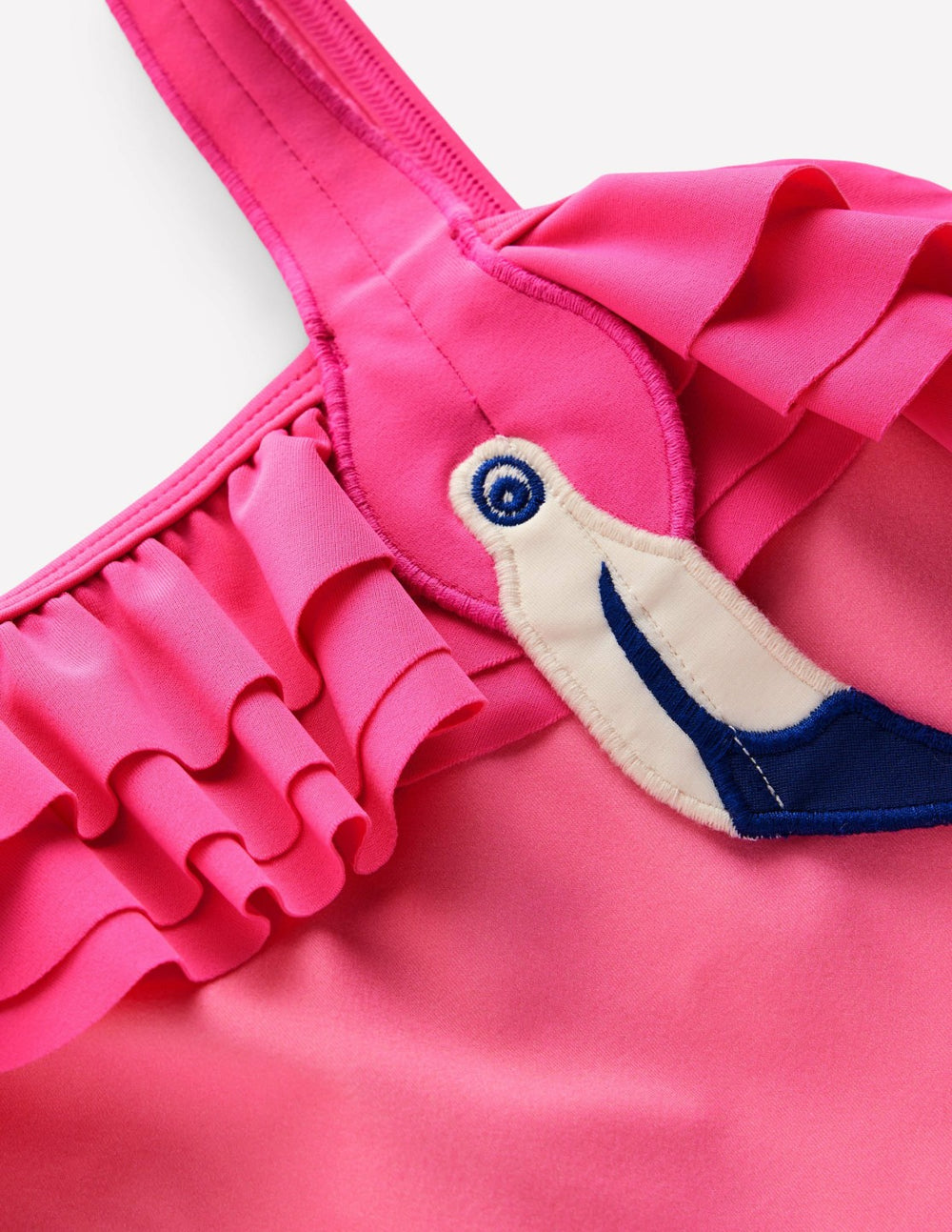 One Shoulder Appliqué Swimsuit-Sorbet Pink Flamingo / Boden Discount