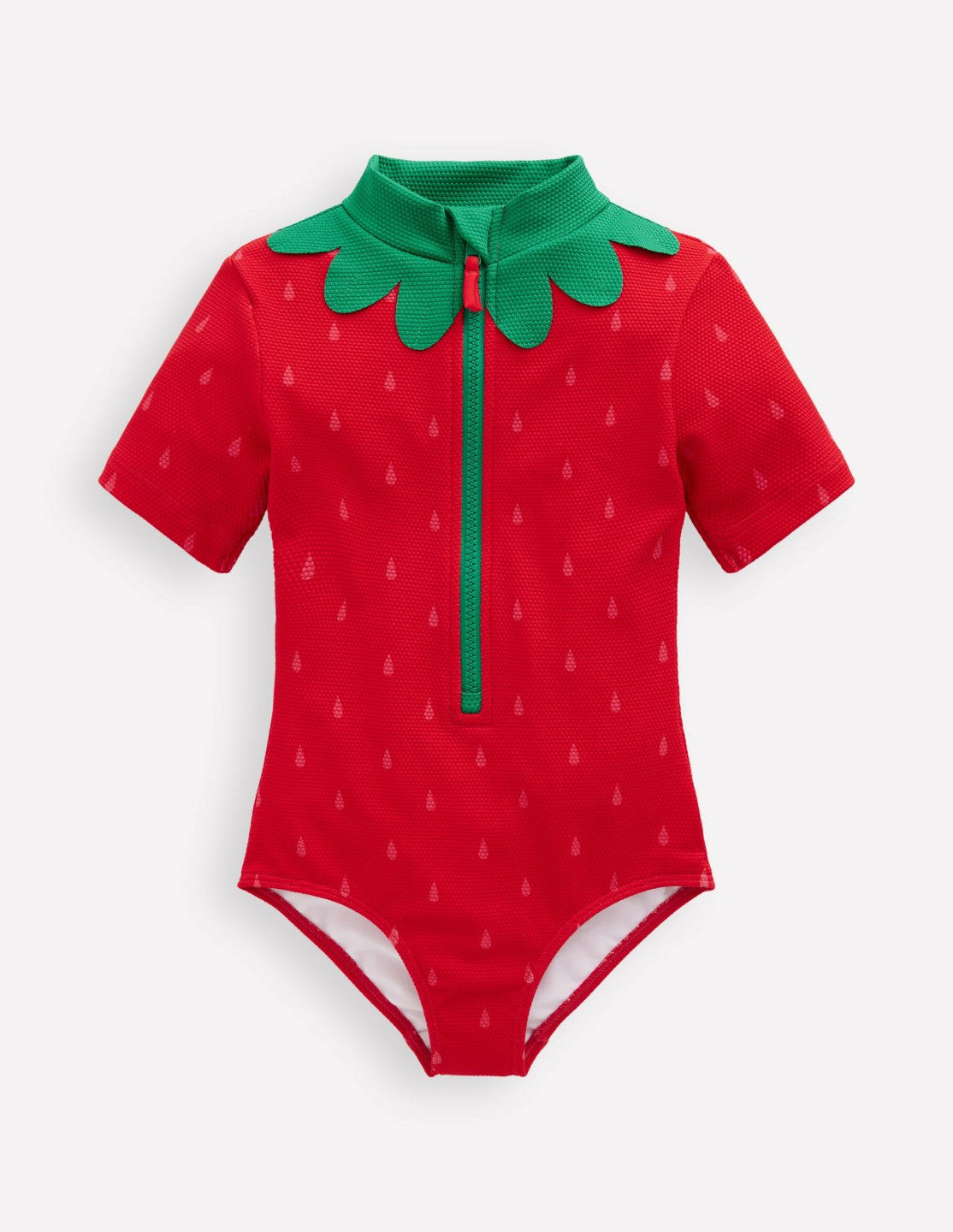 Short-sleeved Swimsuit-Poppy Red Strawberry / Boden On sale