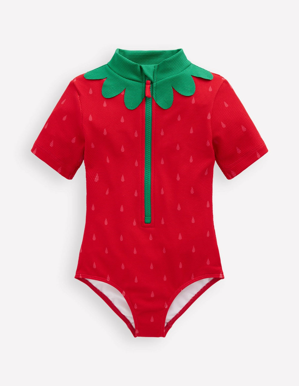 Short-sleeved Swimsuit-Poppy Red Strawberry / Boden On sale