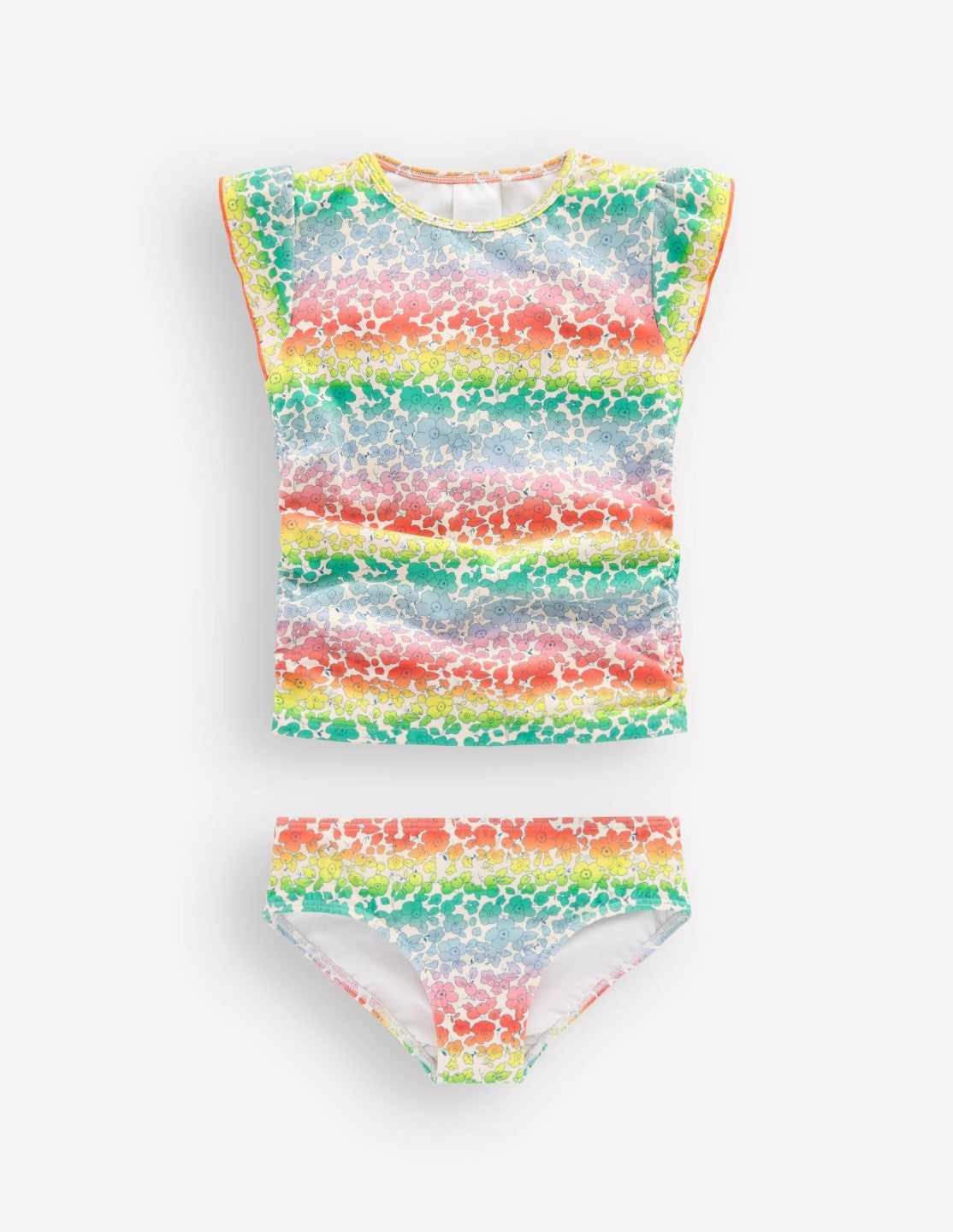 Ruched Tankini Set-Rainbow Ombre Flowerbed / Boden us