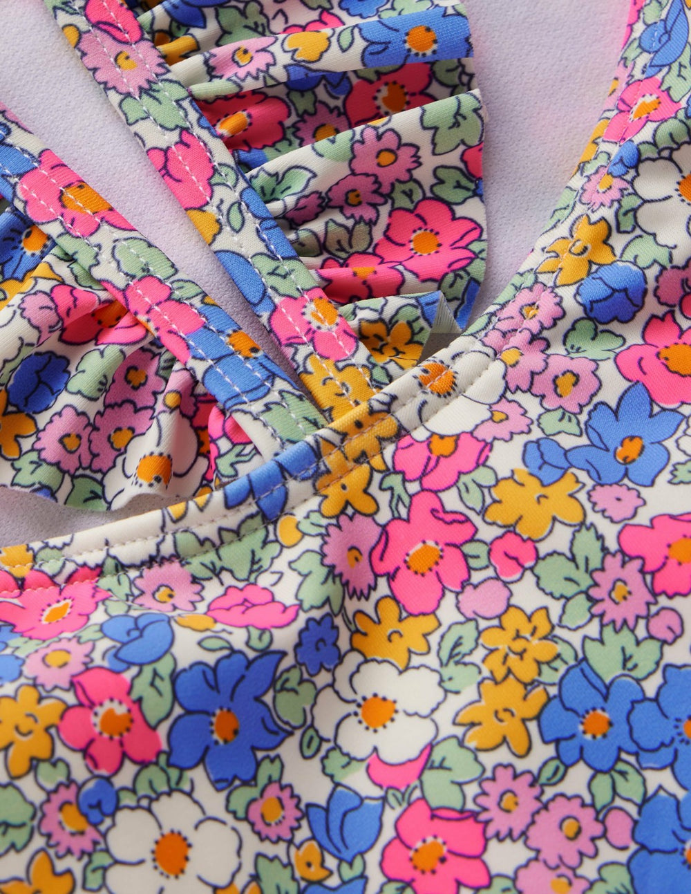 Hallie Frill Strap Swimsuit-Mini Summer Flowerbed / Boden Sale
