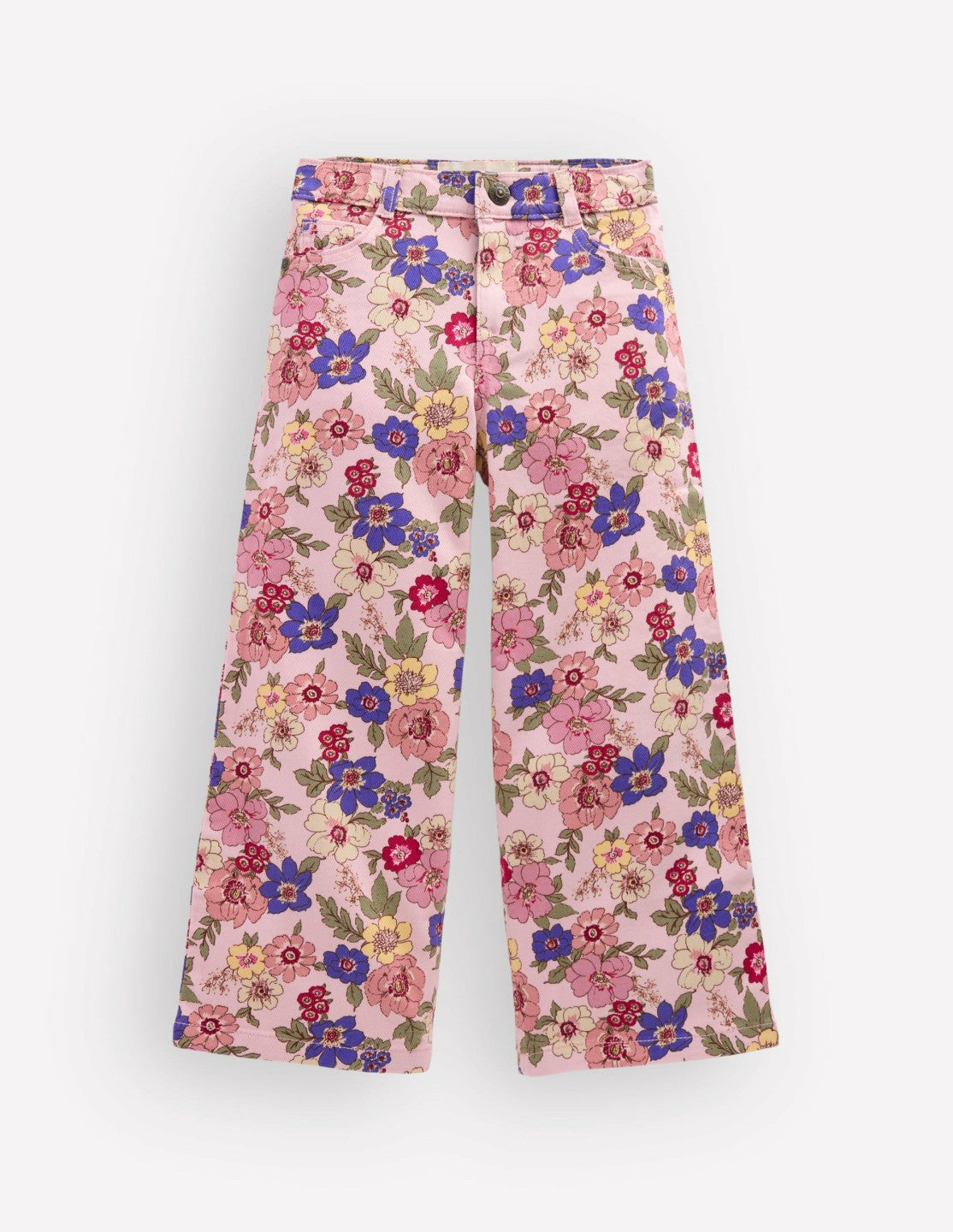 Wide Leg Jeans-Blooming Pink Floral Bloom / Boden Discount