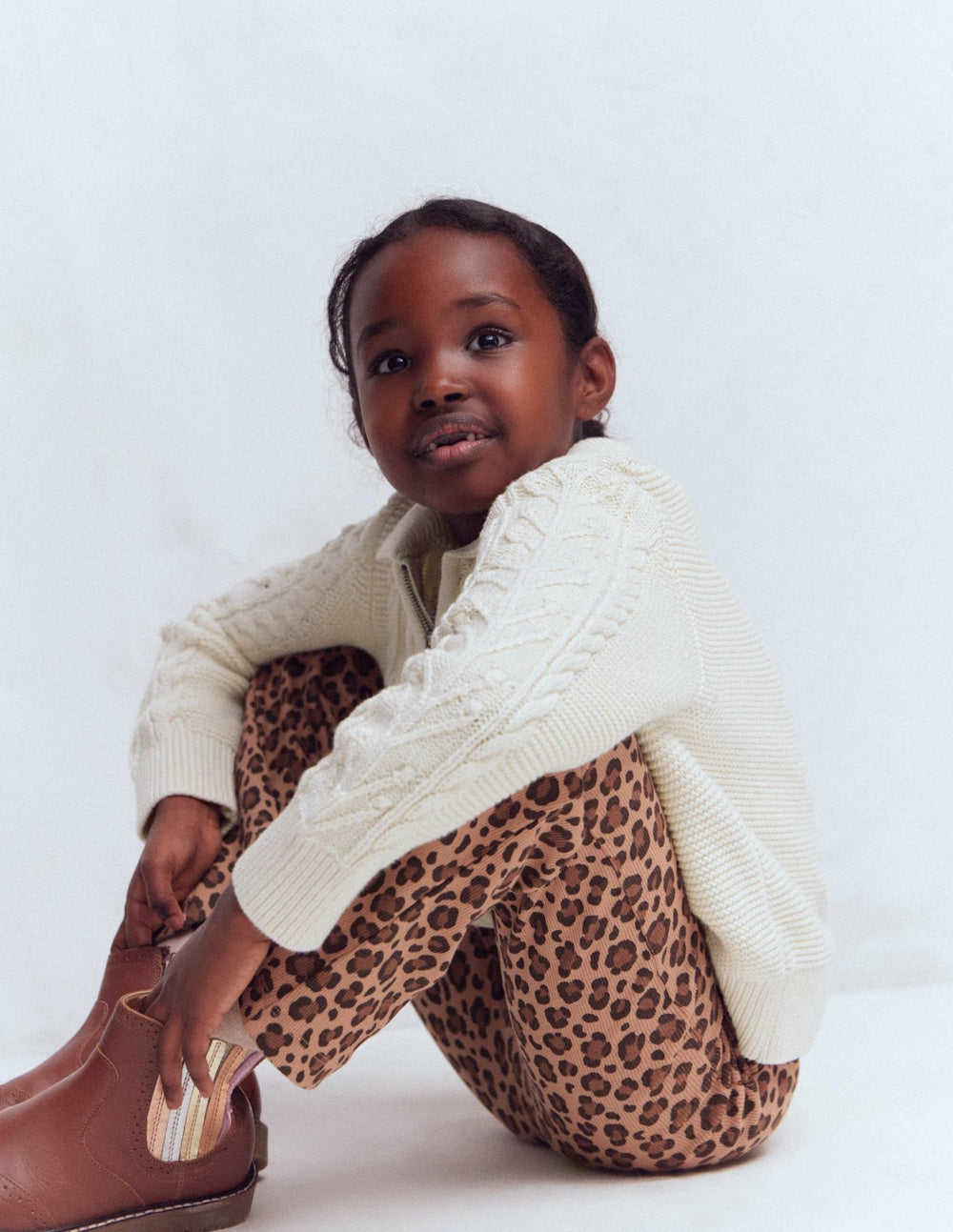 Ribbed Flared Leggings-Leopard / Boden us
