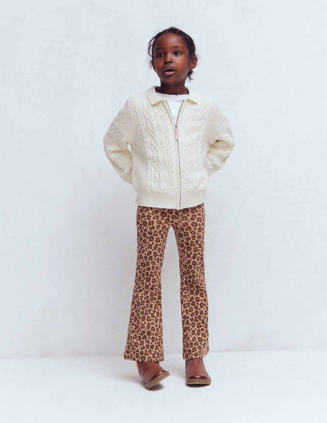 Ribbed Flared Leggings-Leopard / Boden us