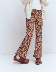 Ribbed Flared Leggings-Leopard / Boden us