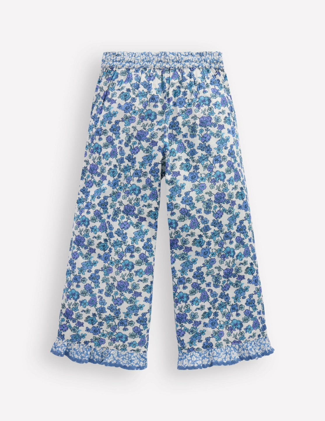 Frill Hem Pants-Blue Floral Hotch Potch / Boden Outlet