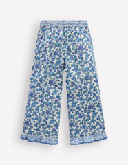 Frill Hem Pants-Blue Floral Hotch Potch / Boden Outlet