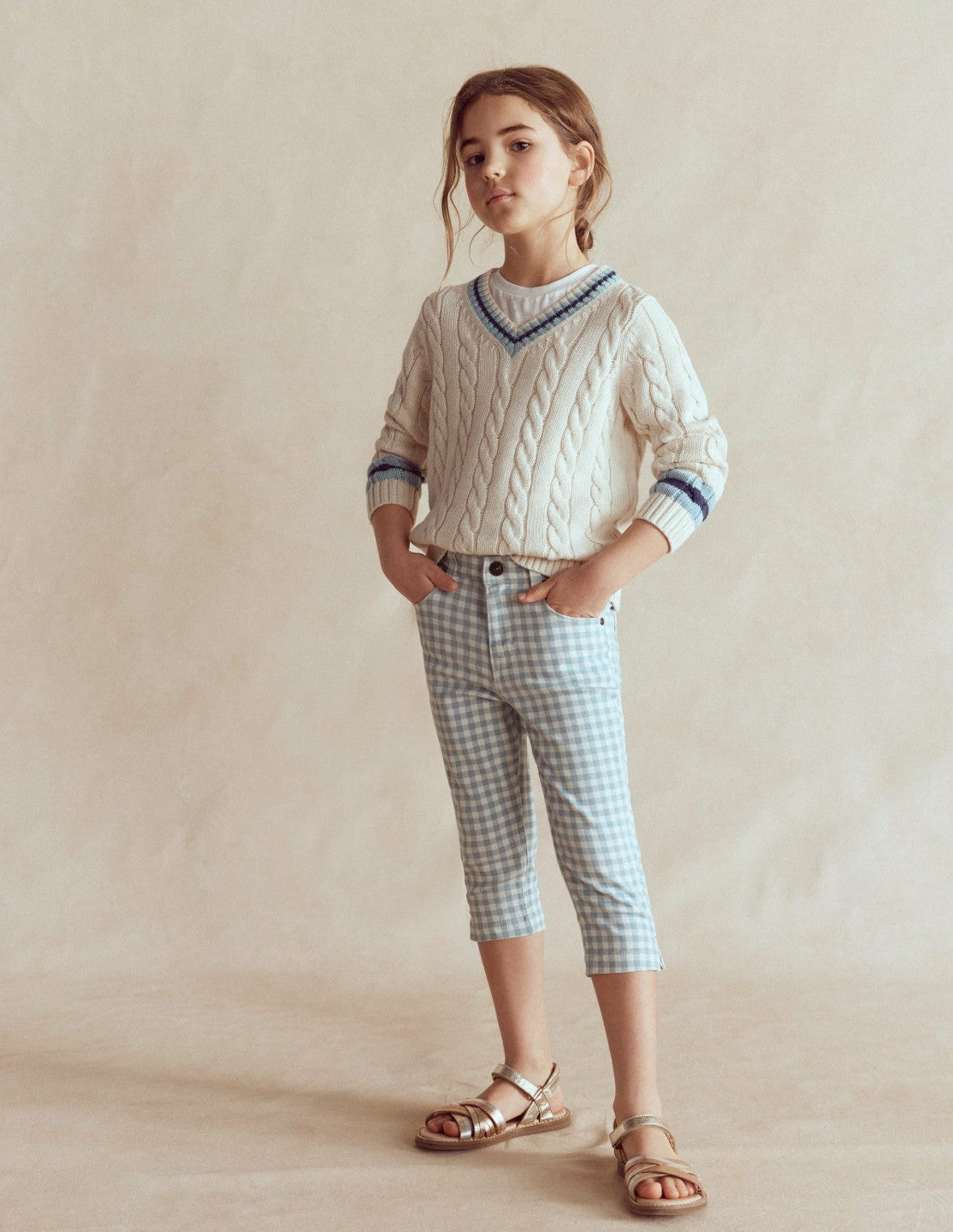 Capri Pants-Blue Gingham / Boden Discount