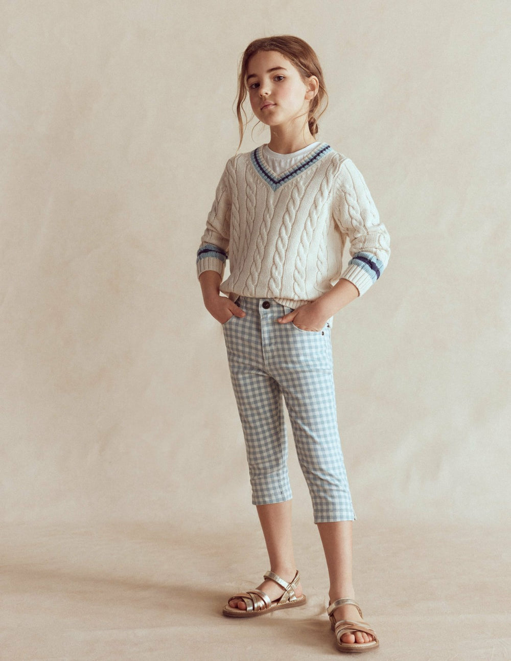 Capri Pants-Blue Gingham / Boden Discount