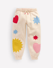 Printed Cosy Sweatpants-Applique Shapes / Boden Sale