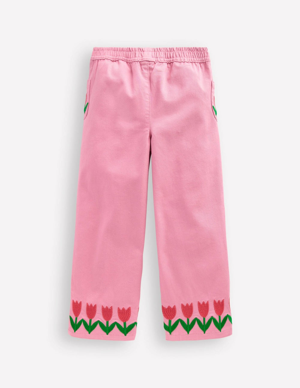 Wide Leg Pull-on Jeans-Pink Tulips / Boden Outlet