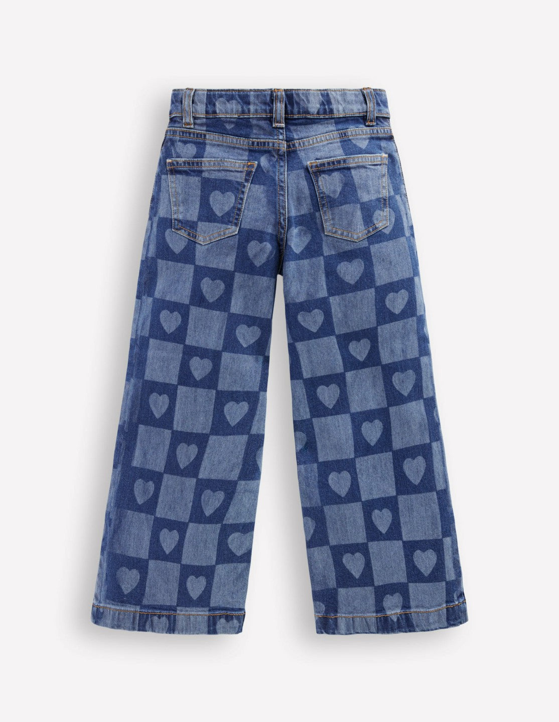 Wide Leg Jeans-Heart Checkerboard Denim / Boden Discount