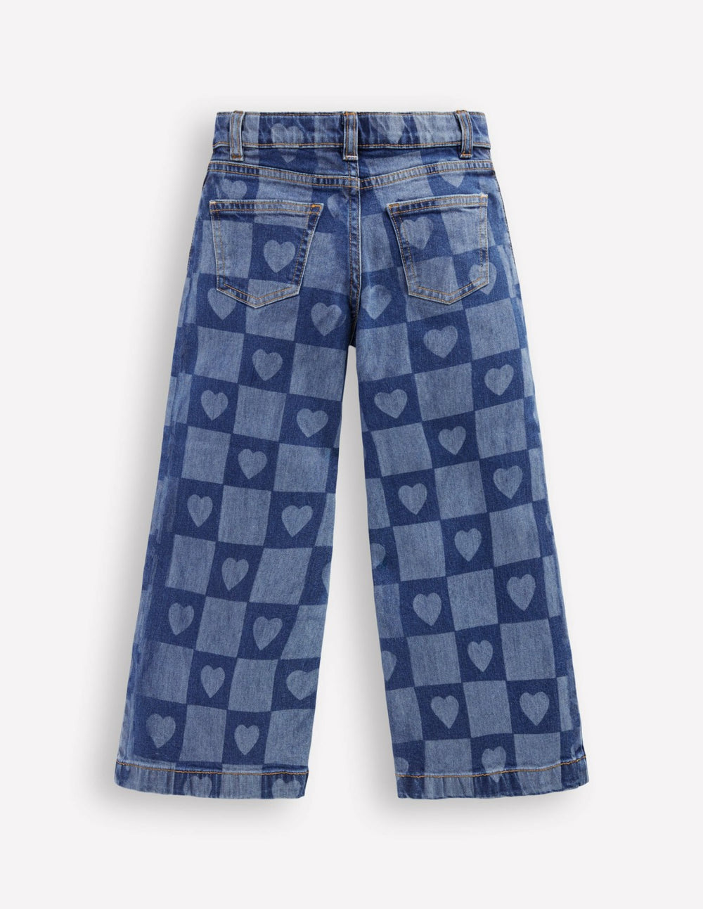 Wide Leg Jeans-Heart Checkerboard Denim / Boden Discount
